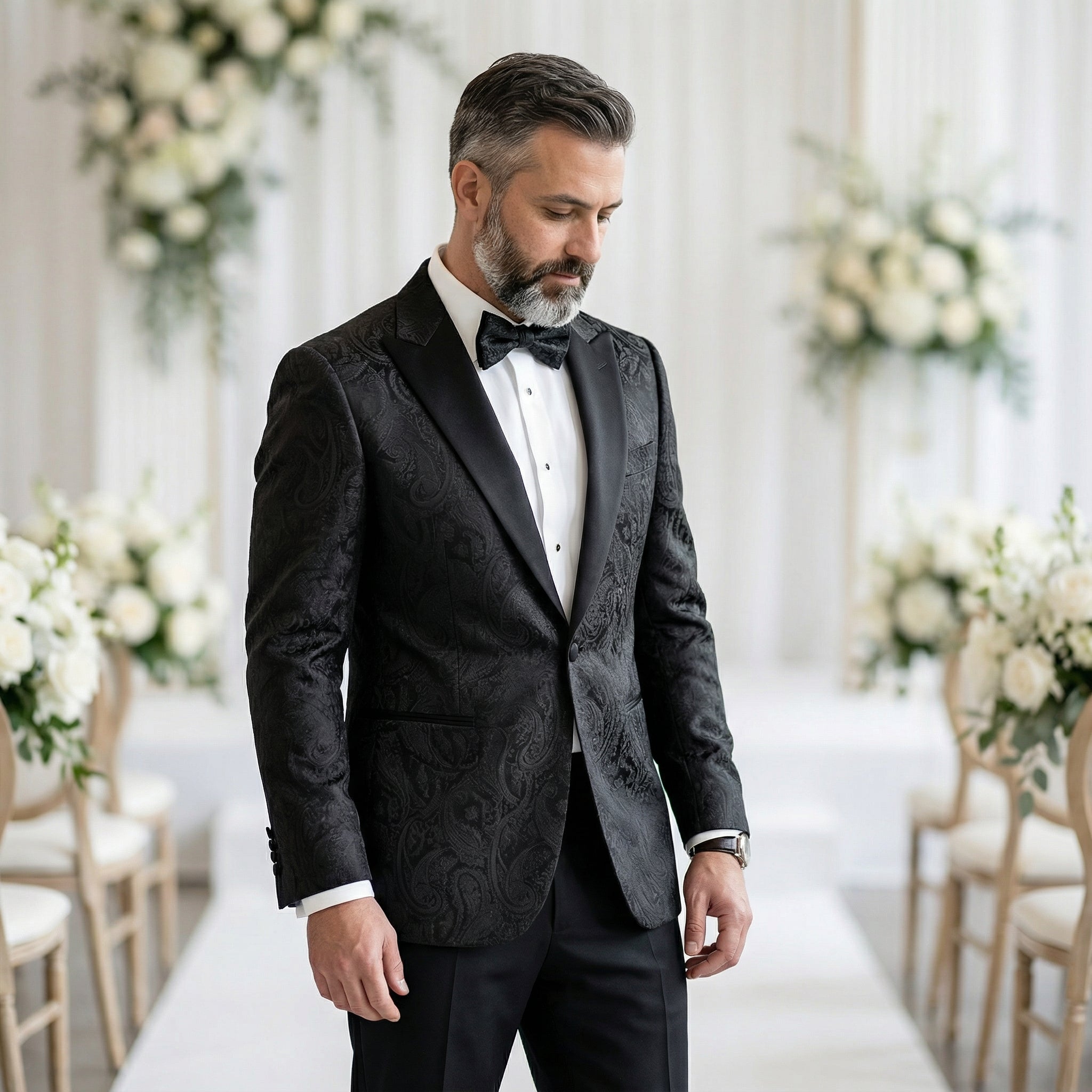 Ferrecci Nightcrest Paisley Blazer in Black