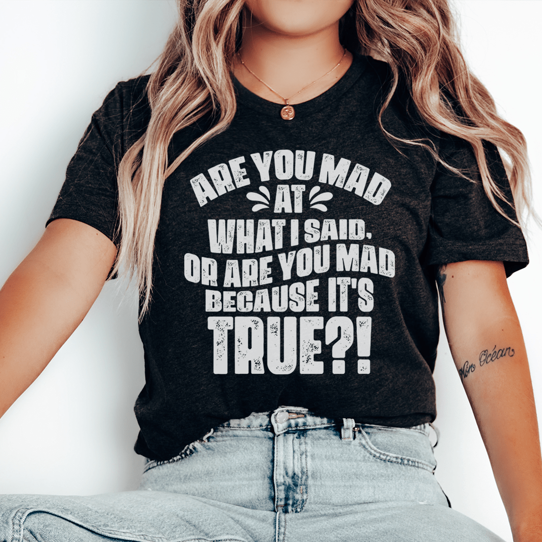 Unleash Your Inner Voice with the Are You Mad At What I Said Or Are You Mad Because It's True Tee